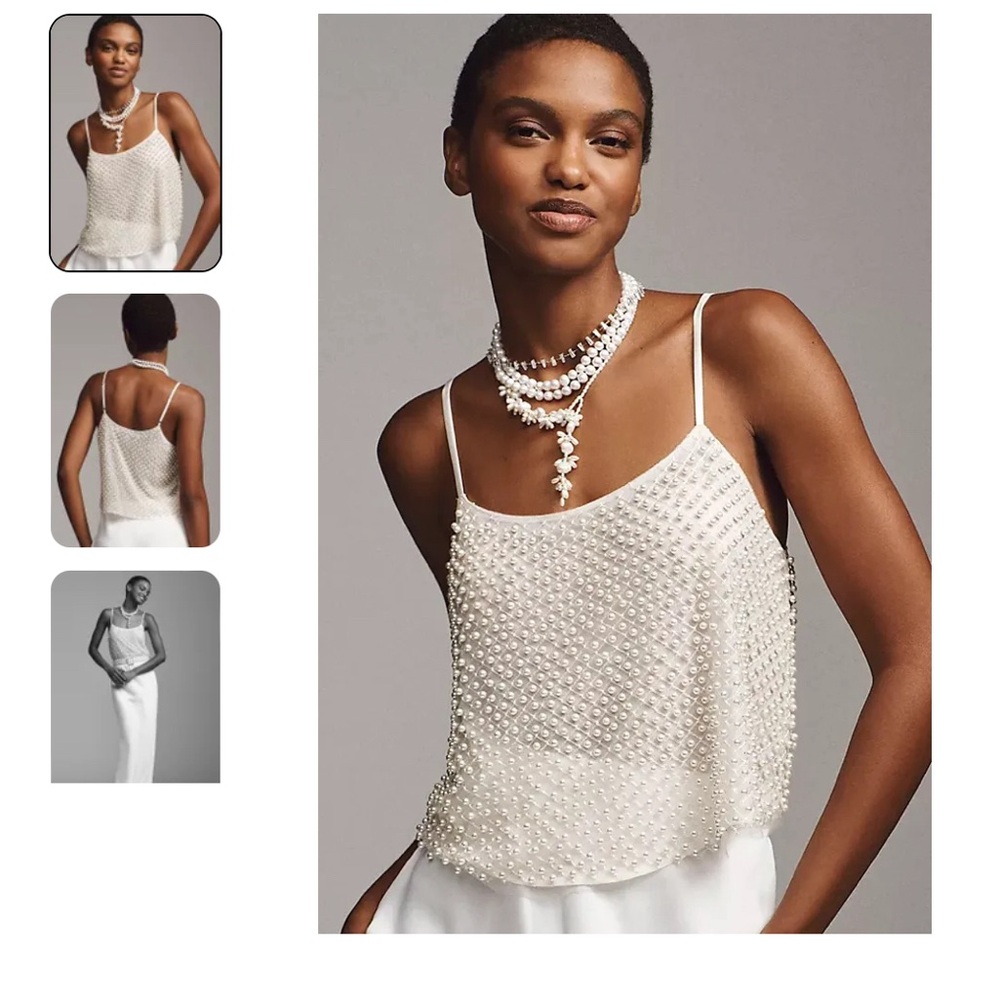 Endless Rose Pearl Embellished Cami Top XS NWOT